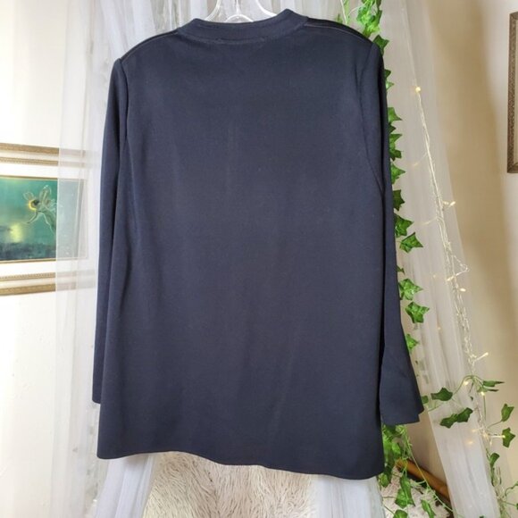 Exclusively Misook Tank + Cardigan Black Sequin Long Sleeve Embroidered Size XL - Picture 6 of 7